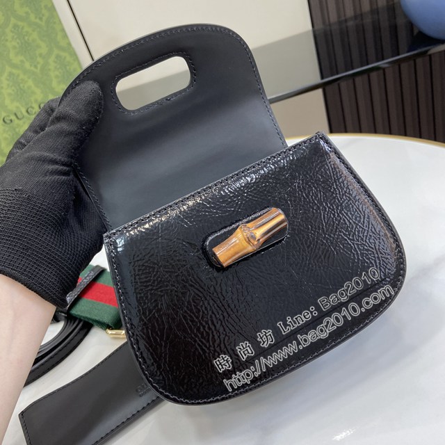 Gucci專櫃古馳最新款Bamboo 1947系列迷你竹節手提包肩背女包 jh2454型號：786482
